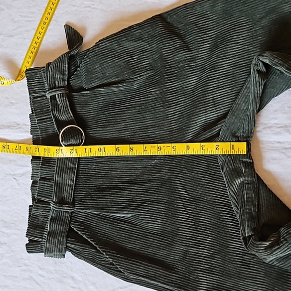Revolve Majorelle Benedict Corduroy Pants Paperbag Belted Wide Leg Olive Small - Picture 13 of 17